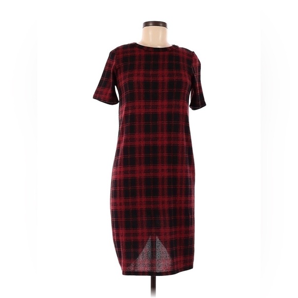 Sweet Claire Red & black plaid dress with pockets Sz M - Picture 1 of 6